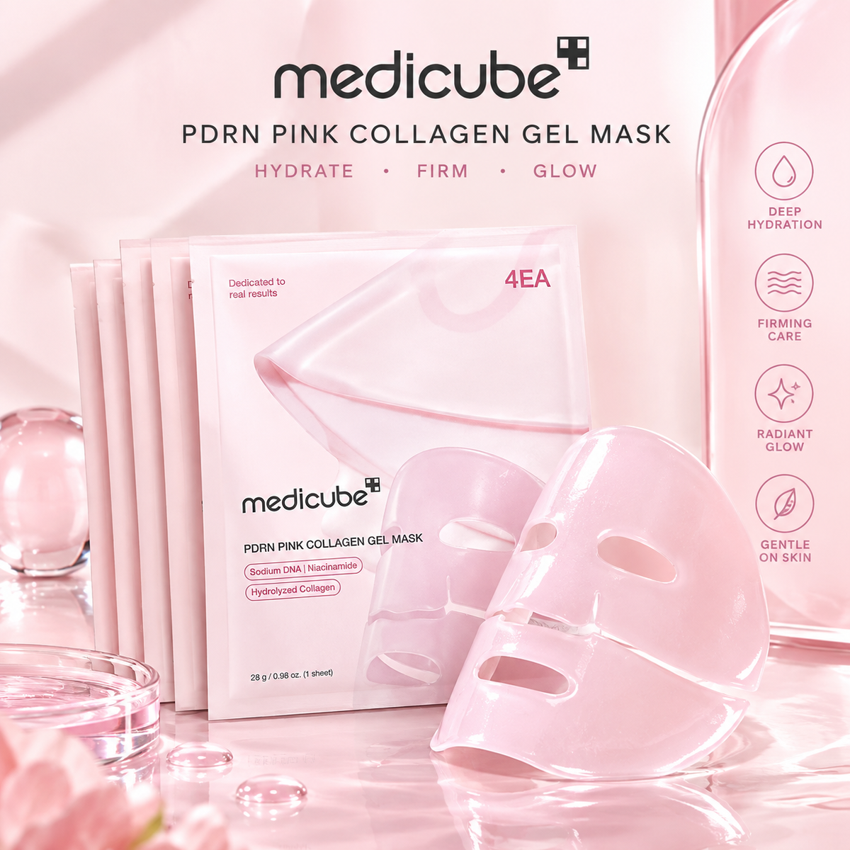 Medicube PDRN Pink Collagen Jelly Gel Mask – Korean Glass Skin Hydrating & Firming Face Mask