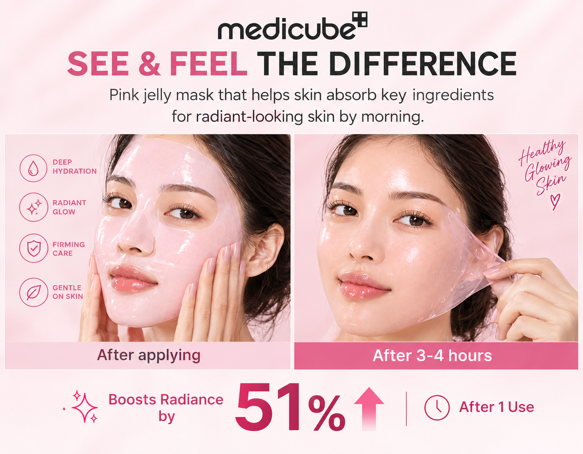 Medicube PDRN Pink Collagen Jelly Gel Mask – Korean Glass Skin Hydrating & Firming Face Mask