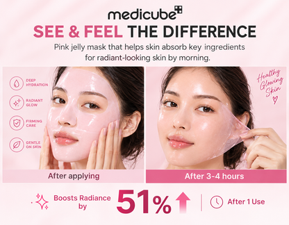 Medicube PDRN Pink Collagen Jelly Gel Mask – Korean Glass Skin Hydrating & Firming Face Mask
